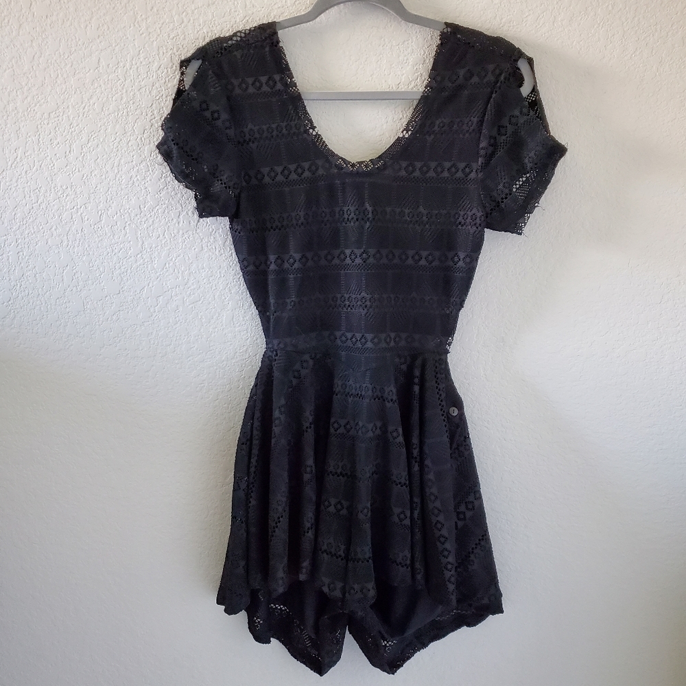 LF House of Three lace back cut out romper